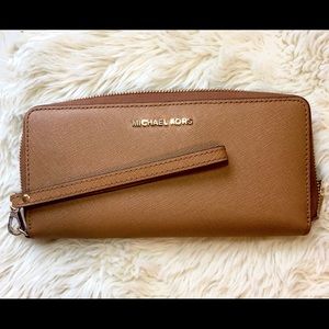 Large Brown MK Zip Wallet